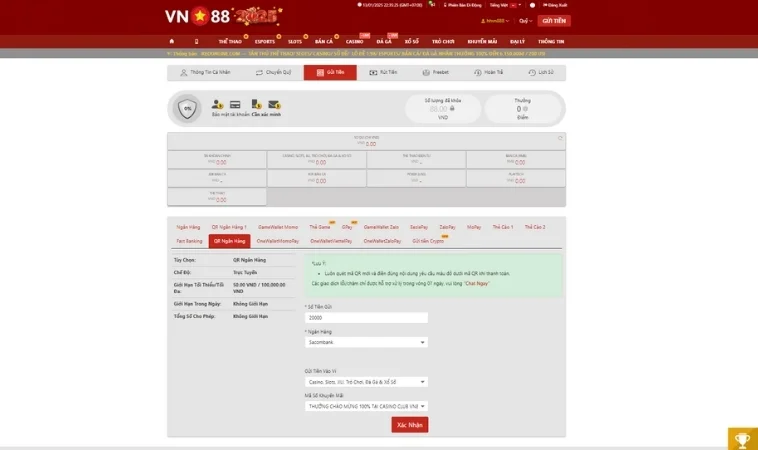 Hướng Dẫn Chi Tiết Nạp Tiền VN88 Hướng Dẫn Chi Tiết Nạp Tiền VN88